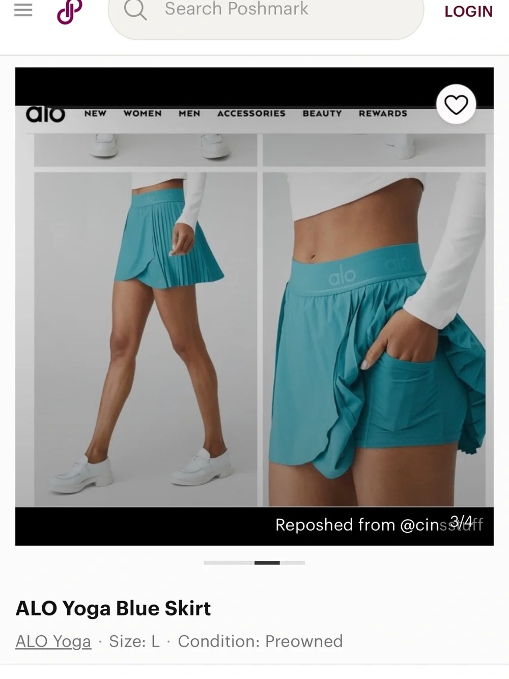 ALO Yoga Teal Pleated Mini Skirt